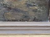 an image of a close up of a painting on a wooden surface