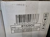 a box with a barcode on it sitting on the floor