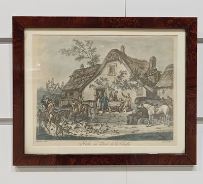 D'après VERNET Gravure "Halte au retour de la Chasse", par J…