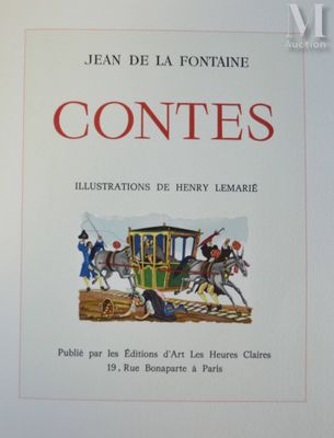 la couverture du recueil de fables de Jean de La Fontaine, illustré par Henry Lemarie