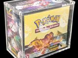 Boîte du jeu de cartes à collectionner Pokémon avec un étui en plastique transparent
