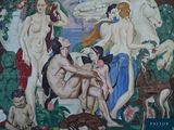 a painting of a group of nudes on a wall