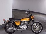 a motorcycle that is parked in a parking garage