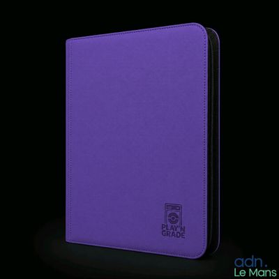 un gros plan d'un portefeuille violet sur fond noir