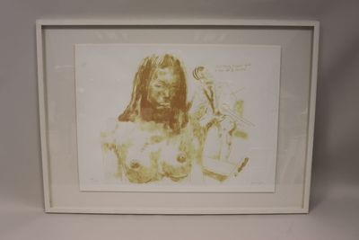 Ecole contemporaine, signature illisible, lithographie numér…