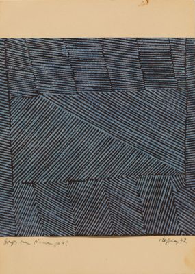 une image représentant un dessin avec un motif bleu et noir