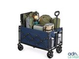 une image représentant un chariot rempli de bagages à roulettes