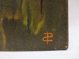an oil painting of a woman with a dollar sign on her chest