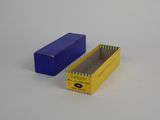 two boxes that are sitting on a white surface
