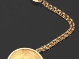 un gros plan d'un porte-clés sur lequel est accrochée une pièce de monnaie