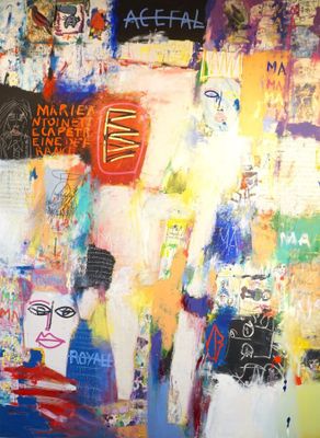 un grand tableau sur lequel figurent de nombreuses couleurs et motifs différents