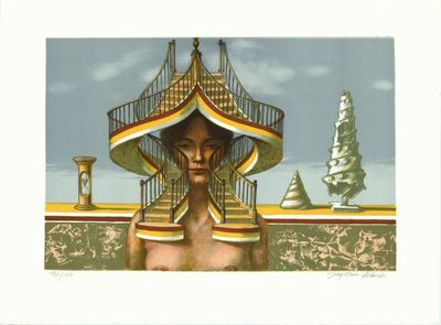 Jean-Pierre ALAUX (1925-2020) - Femme escalier, Lithographie…