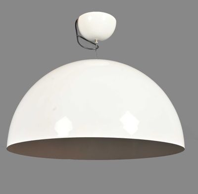 a close up of a white ceiling light on a gray background