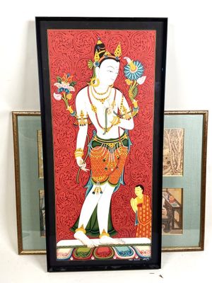 an image of a painting of a man holding a flower