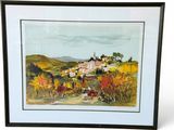 an image of a painting of a landscape with a house in the distance