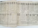 an open book with a drawing on it on a table