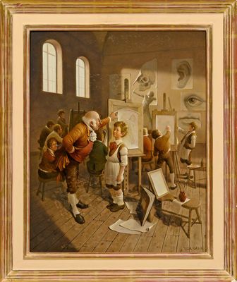 an image of a painting of a group of people in a room