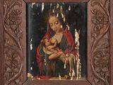 une image d'un tableau représentant une femme tenant un bébé dans ses bras