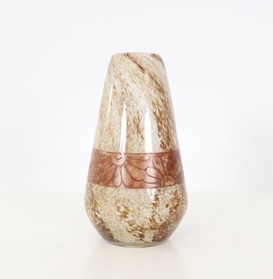 Thodore LEGRAS Vase de forme oblong, motifs de fleurs et fe…
