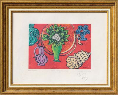 une image d'une photo d'un tableau représentant un vase contenant des fleurs