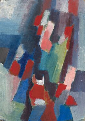 une image représentant un tableau où l'on voit un homme et une femme marchant dans une rue