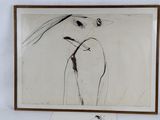 a picture of a drawing of a woman in a hat