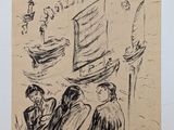 an image of a drawing of a group of people sitting on a boat