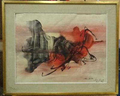 JACOB. XX°. Abstrait. Gouache sur papier.