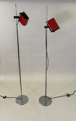 Fontana Arte, vers 1970 Deux lampadaires modèle D881 à tige …