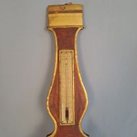 Ancien baromètre-thermomètre mural en bois sculpté de style … (photo 4)