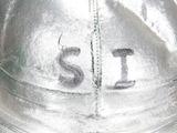 a close up of a helmet with the word st written on it