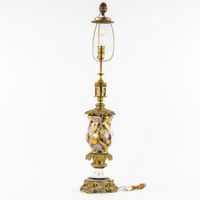 Grande lampe de table à motifs floraux, de style Sèvres, en … (photo 5)