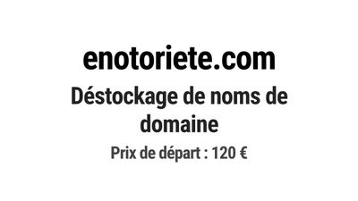 Nom de domaine enotoriete.com. Catégorie: Marketing et publi…