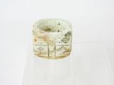 a white bowl with a map on it sitting on a clear surface