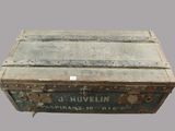 an old trunk that is sitting on a table