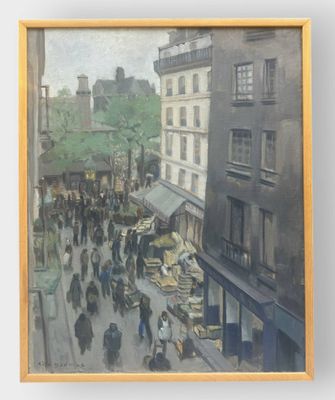 Victor VIC-DAUMAS (1909-1994) Rue de ville animée