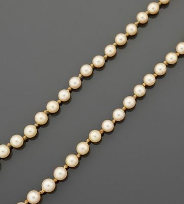 Collier d'un rang de perles d'imitation en chute allant de 3…