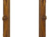 a gold picture frame with a white background