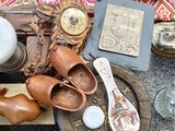 a table with a lot of different items on it