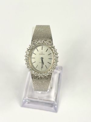 an image of a ladies ' s watch on a clear display stand
