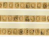 several different types of stamps are shown on a sheet of paper