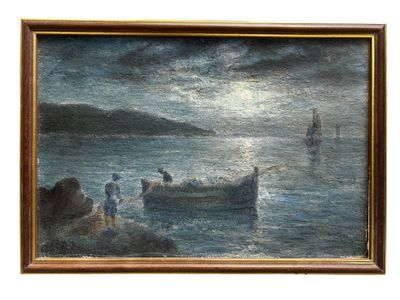 une image représentant un tableau où l'on voit des personnes sur un bateau au milieu d'un plan d'eau
