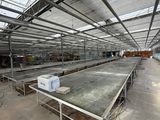 a large room with a lot of tables inside of it