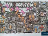 a picture of a drawing of a bunch of people in a factory