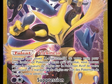 une image représentant une carte Pokémon sur laquelle figure un personnage Pokémon jaune et noir