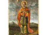 une image représentant un tableau où l'on voit une femme tenant une croix