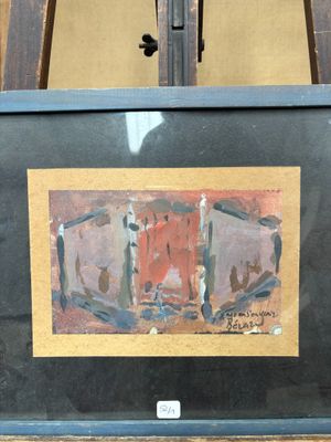 peinture sur chevalet devant un chevalet, avec un chevalet en arrière-plan