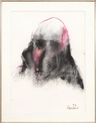 Jean Roulland (1931-2021) Visage 1988 Pastel, fusain et crai…