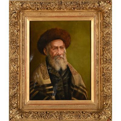 un tableau représentant un vieil homme barbu portant un chapeau