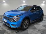 a blue suv parked in a room with a checkered floor